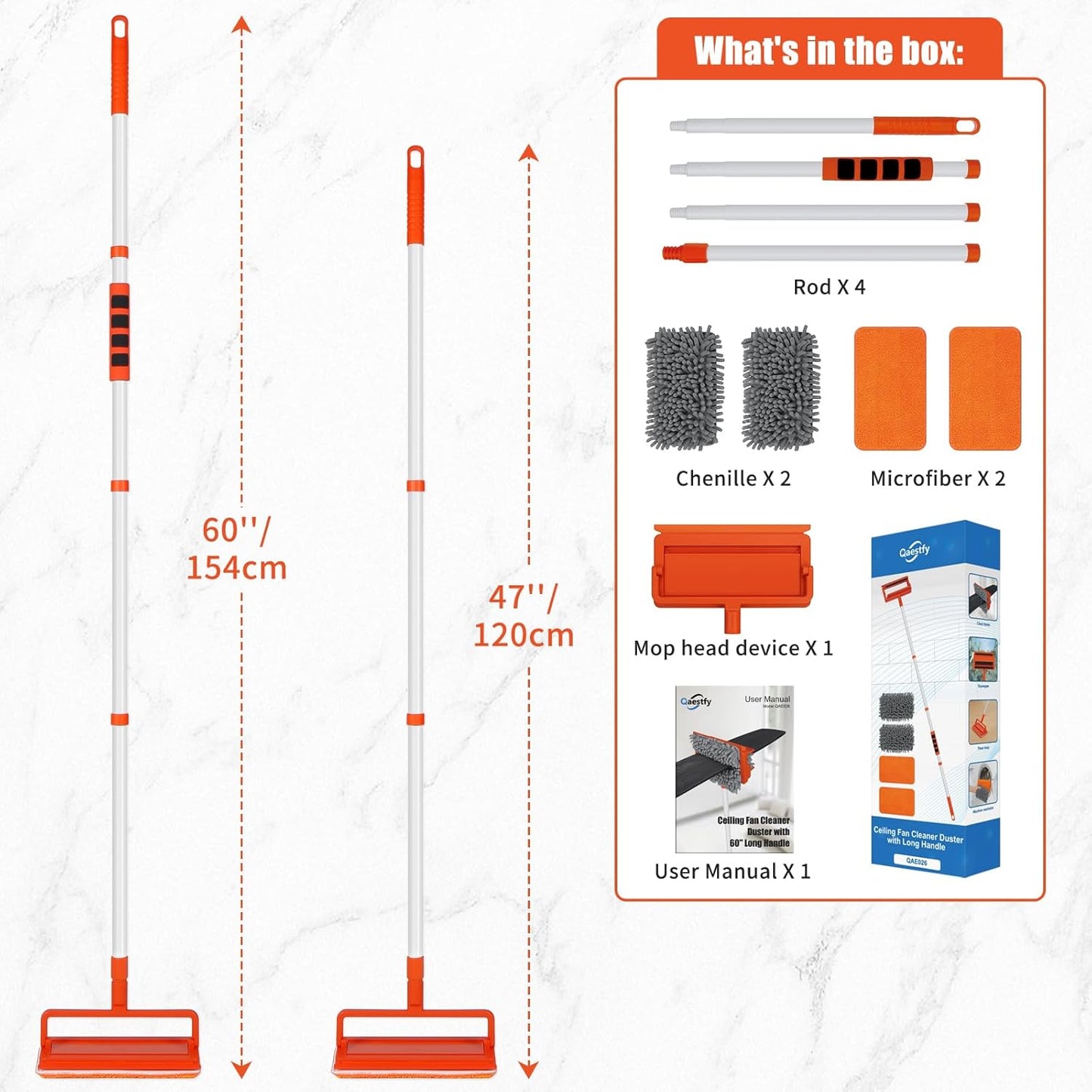 Ceiling Fan Cleaner Duster with Extendable Long Handle