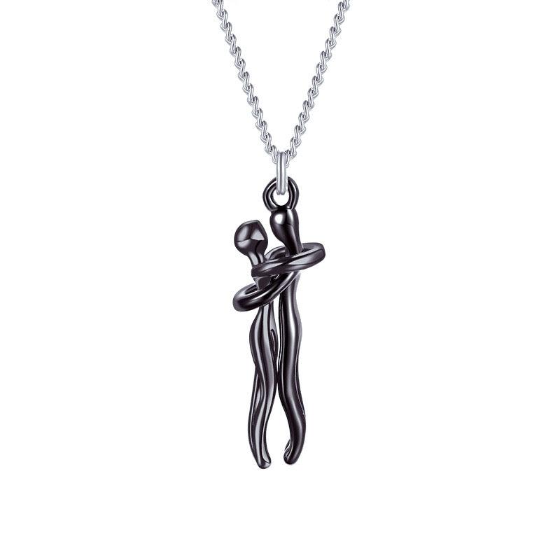 Romantic Hugging Figures Pendant Necklace