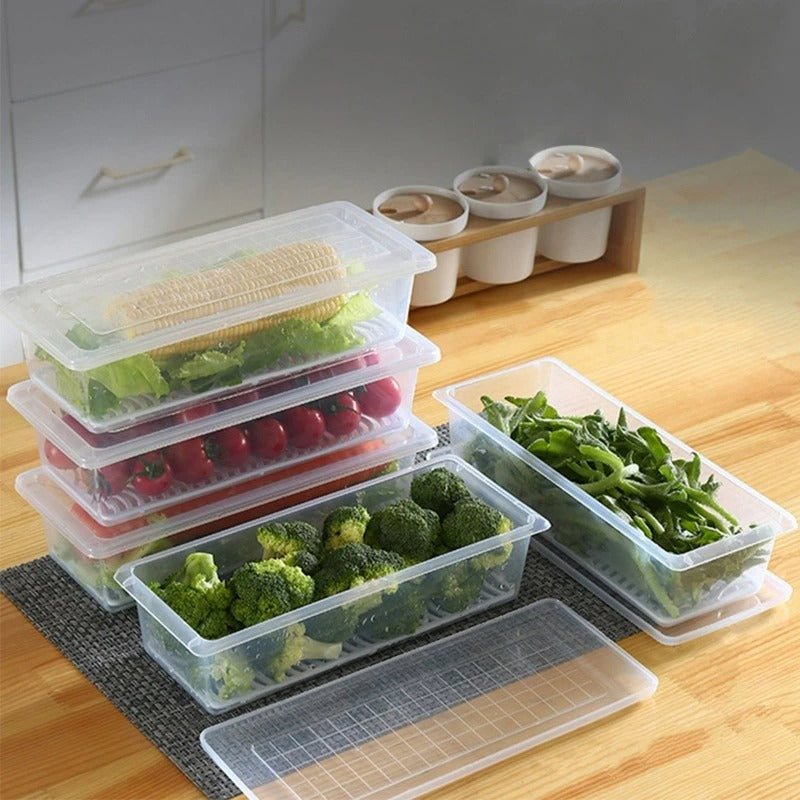 Fridge Storage Containers with Drain Plate