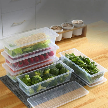 Fridge Storage Containers with Drain Plate