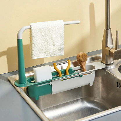 Telescopic 2-in-1 Kitchen Sink Storage Rack Holder