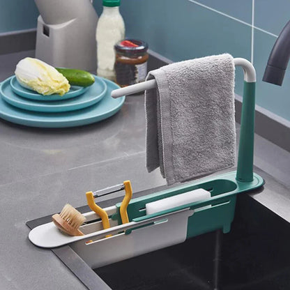 Telescopic 2-in-1 Kitchen Sink Storage Rack Holder