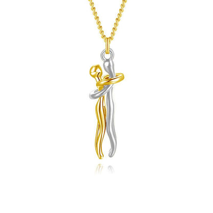Romantic Hugging Figures Pendant Necklace