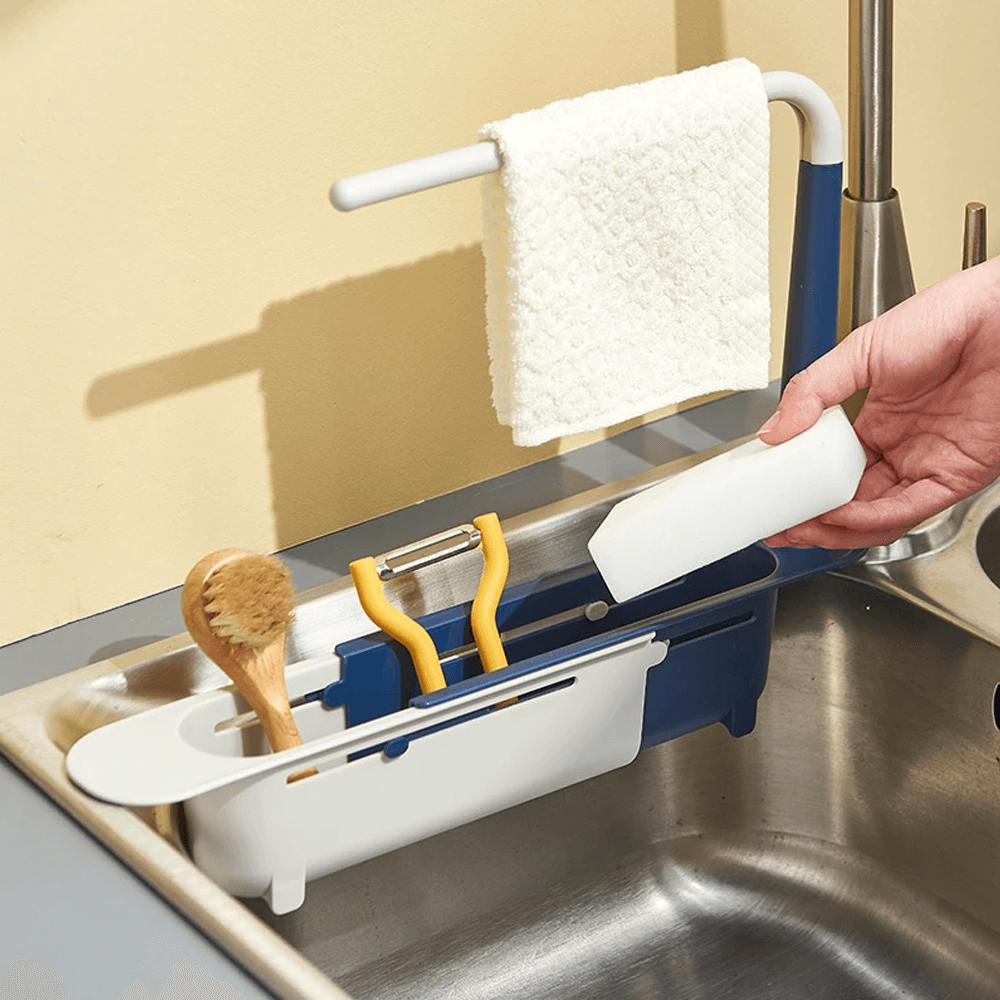 Telescopic 2-in-1 Kitchen Sink Storage Rack Holder