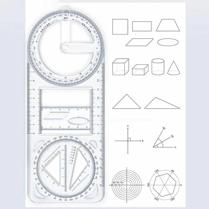 Multifunctional Geometric Ruler - All in one (Buy 1 Get 1 Free)