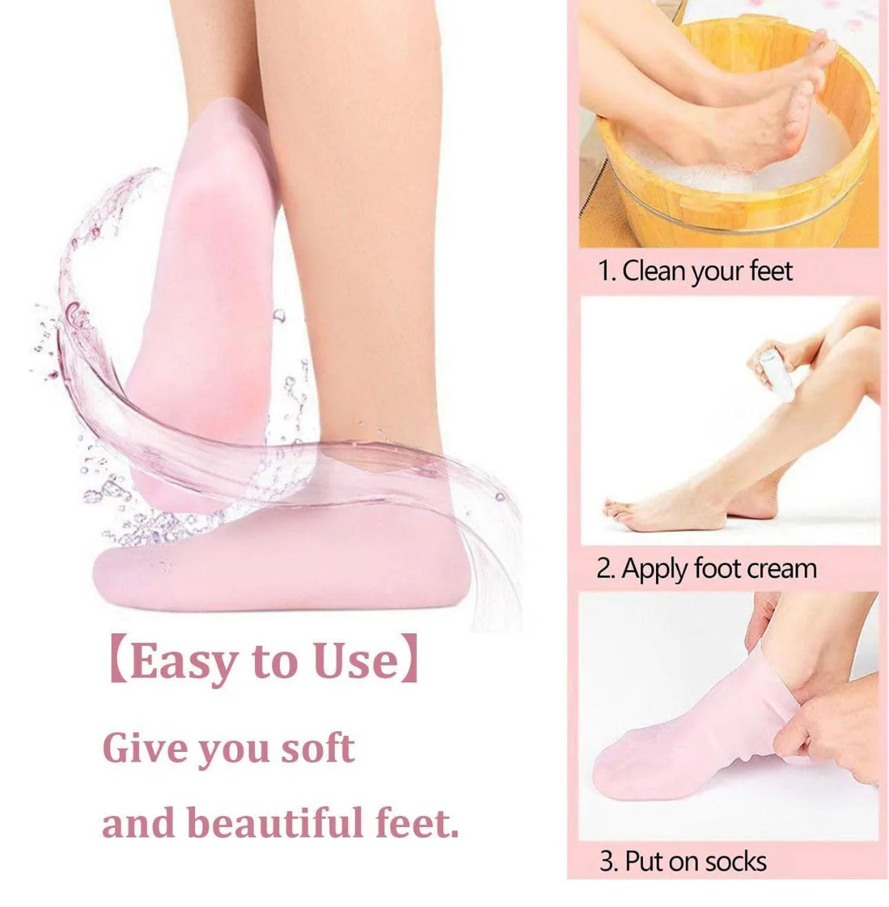 Silicone Gel Heel Socks – Anti Slip for Dry & Cracked Feet