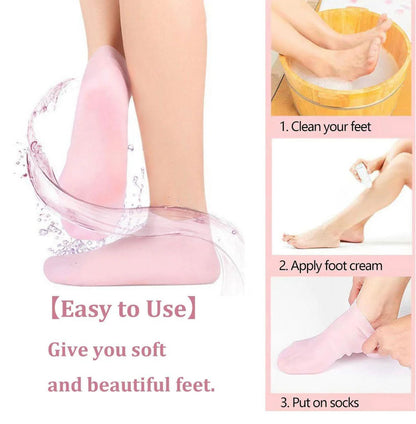 Silicone Gel Heel Socks – Anti Slip for Dry & Cracked Feet