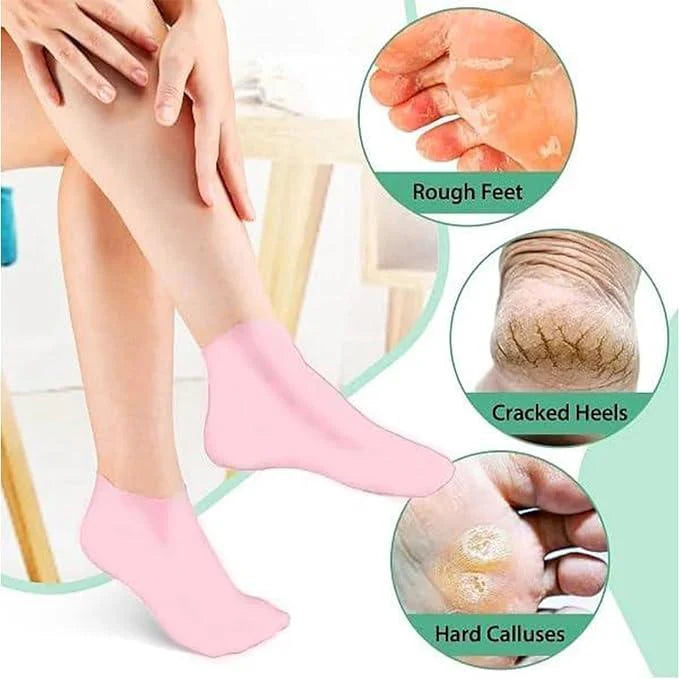 Silicone Gel Heel Socks – Anti Slip for Dry & Cracked Feet
