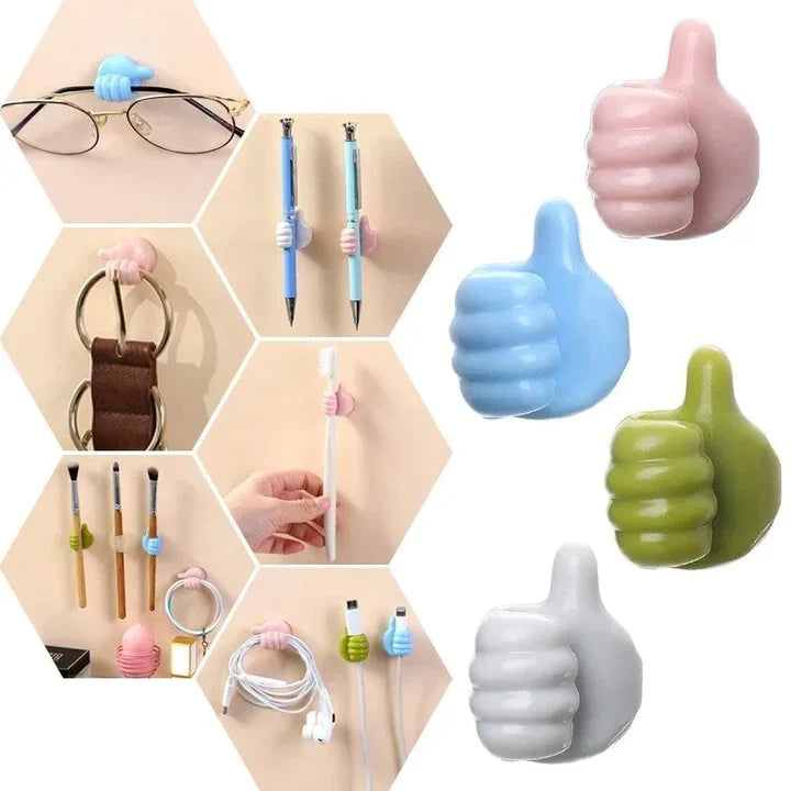 Creative Thumbs Up Shape Wall Hook Holder (Pack of 10 + 2 Free)