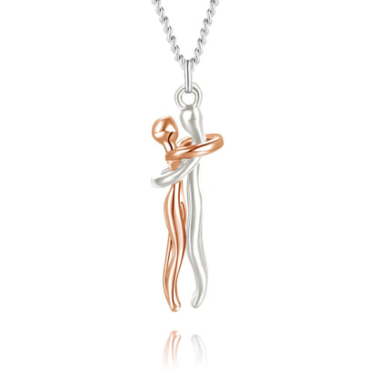 Romantic Hugging Figures Pendant Necklace