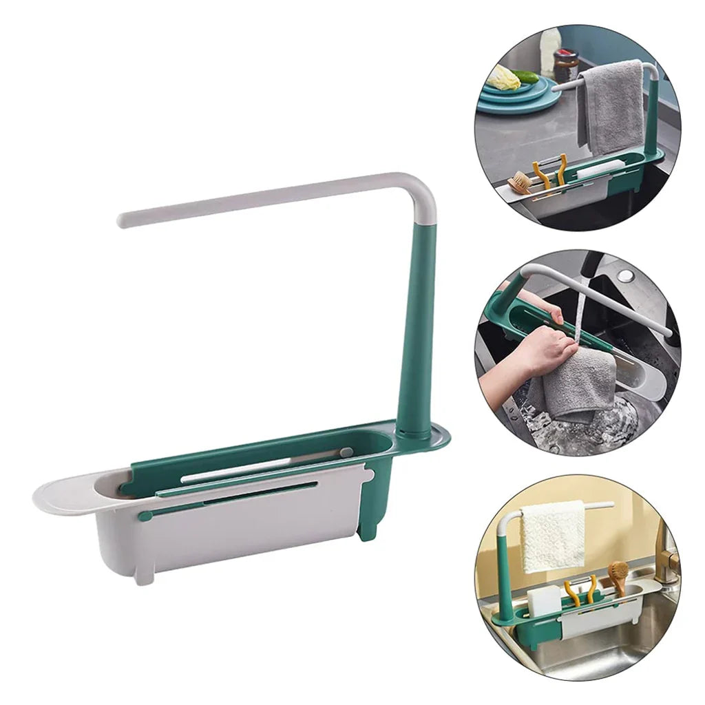 Telescopic 2-in-1 Kitchen Sink Storage Rack Holder
