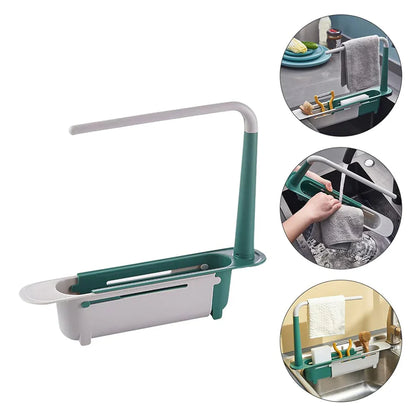 Telescopic 2-in-1 Kitchen Sink Storage Rack Holder