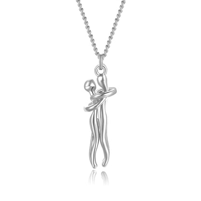 Romantic Hugging Figures Pendant Necklace
