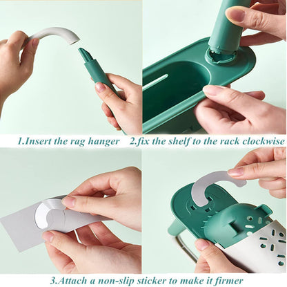 Telescopic 2-in-1 Kitchen Sink Storage Rack Holder