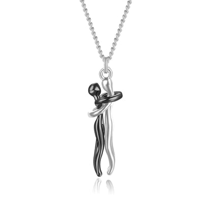 Romantic Hugging Figures Pendant Necklace