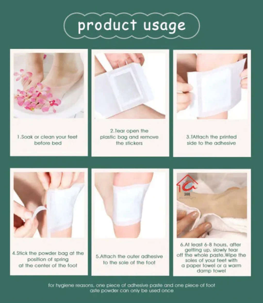 100% Herbal & Gentle Ingredient Detox Foot Pads BUY 10 GET 10 FREE (Pack of 20)