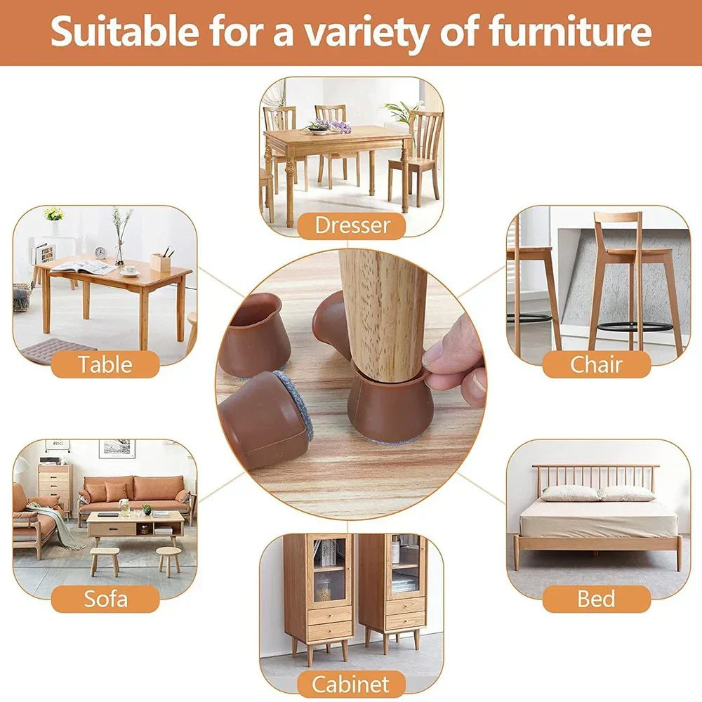 Leg Caps for Furniture- Easy movement & No more floor scratches