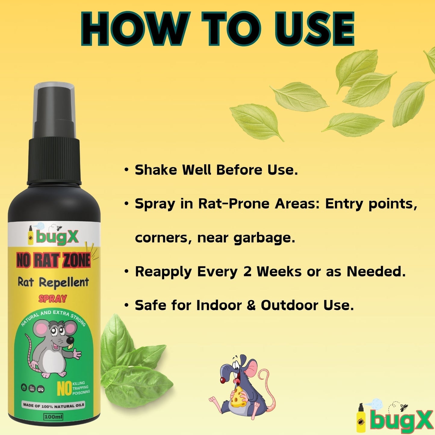 NO RAT ZONE Rat Repellent Spray - Pack of 2