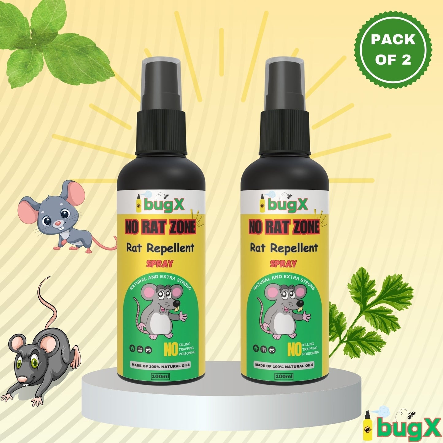 NO RAT ZONE Rat Repellent Spray - Pack of 2