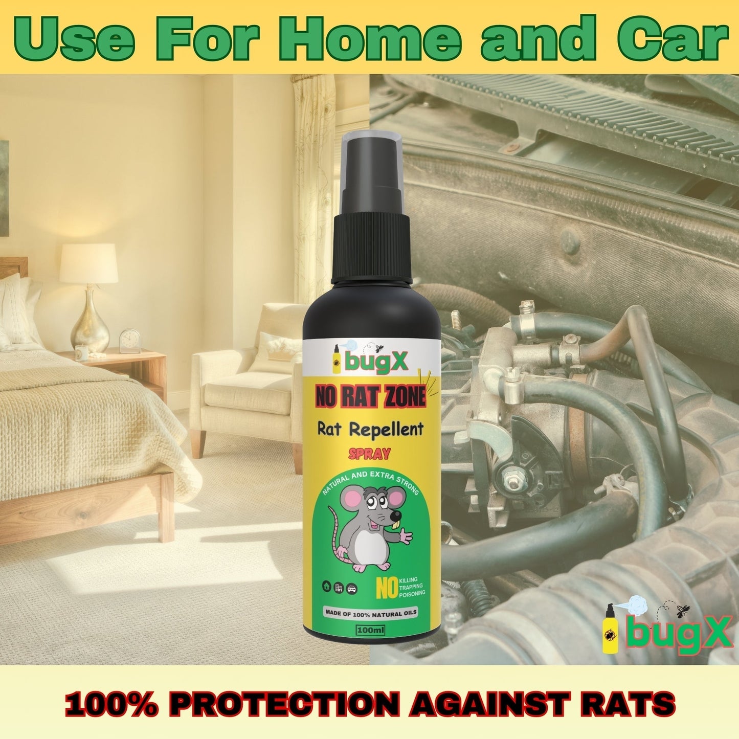 NO RAT ZONE Rat Repellent Spray - Pack of 2